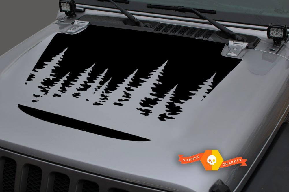 Adesivo in vinile per cofano Wild Forest per Jeep Wrangler e Gladiator