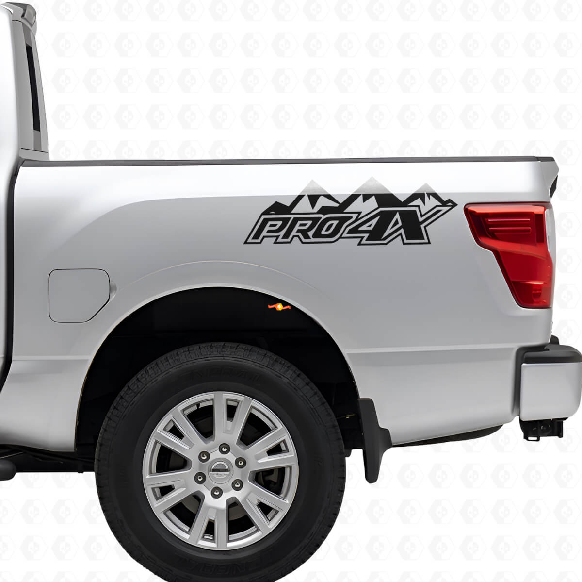 Kit di Adesivi in Vinile per Sponde del Cassone PRO-4X Mountain per Nissan Titan 2016+