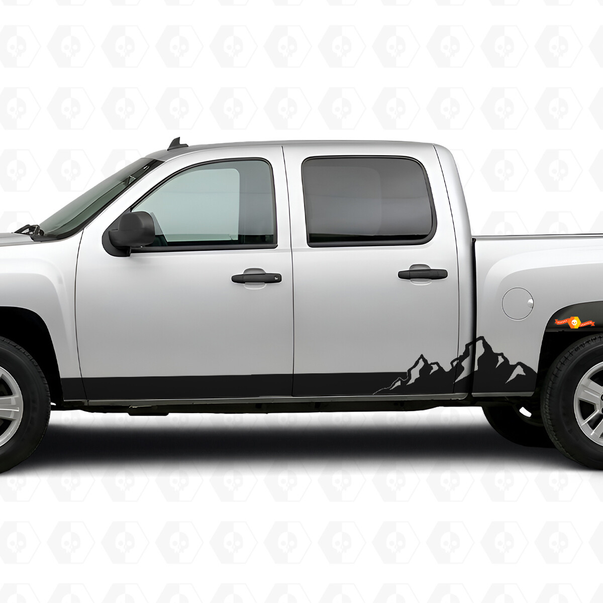 Strisce in Vinile Mountain Range per Porta e Battitacco per Chevrolet Silverado 1500 GMT900 2007-2013