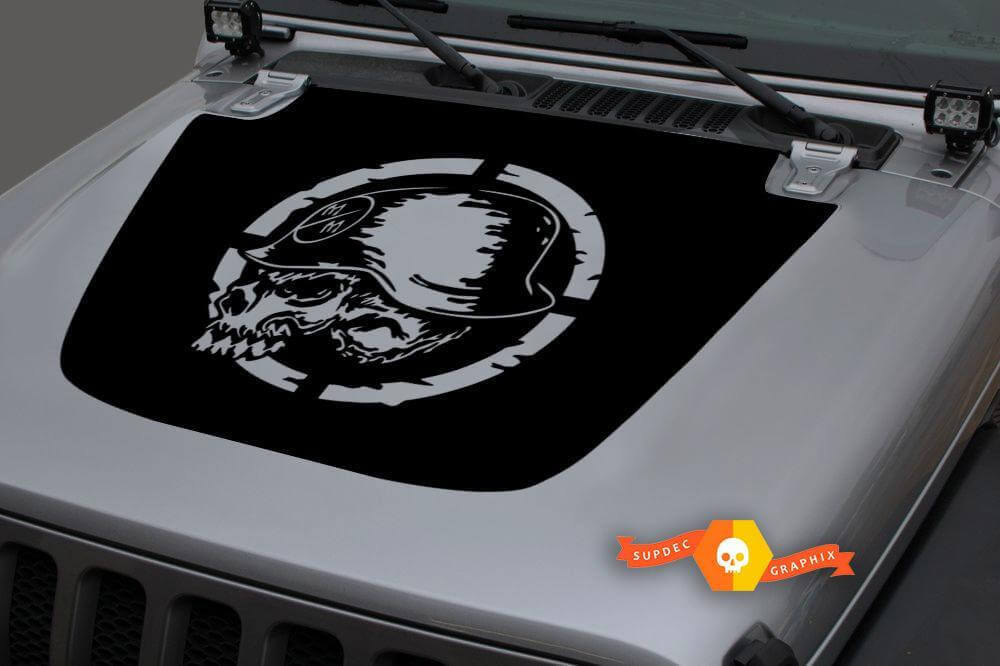 Adesivo in Vinile con Teschio Metal Mulisha per Cofano Jeep Gladiator Wrangler