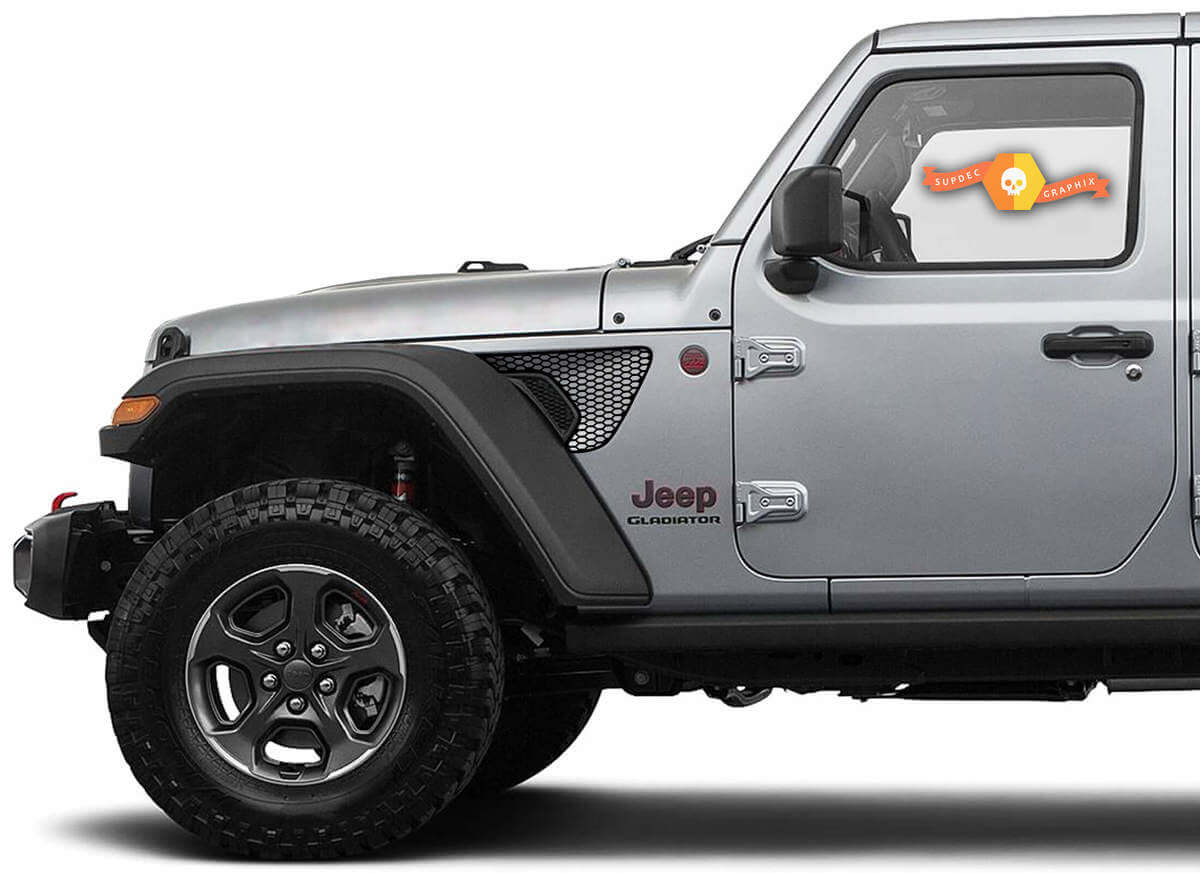 Set di Adesivi in Vinile per Bocchetta Parafango a Nido d'Ape per Jeep Wrangler Gladiator Rubicon
