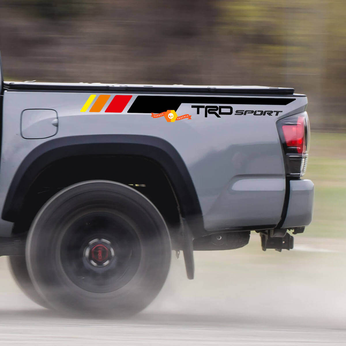 Coppia TRD Sport PRO Off Road Vintage strisce per Tacoma Adesivi laterali in vinile Decal adatta per Toyota Tacoma 2005-2020
