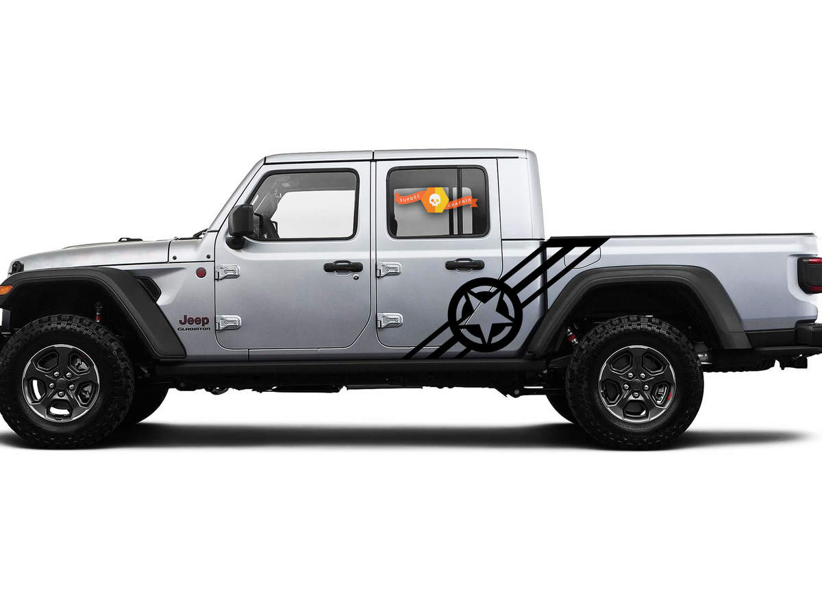 Adesivo in Vinile Porta Laterale con Stelle Navy Army USA per Jeep Gladiator