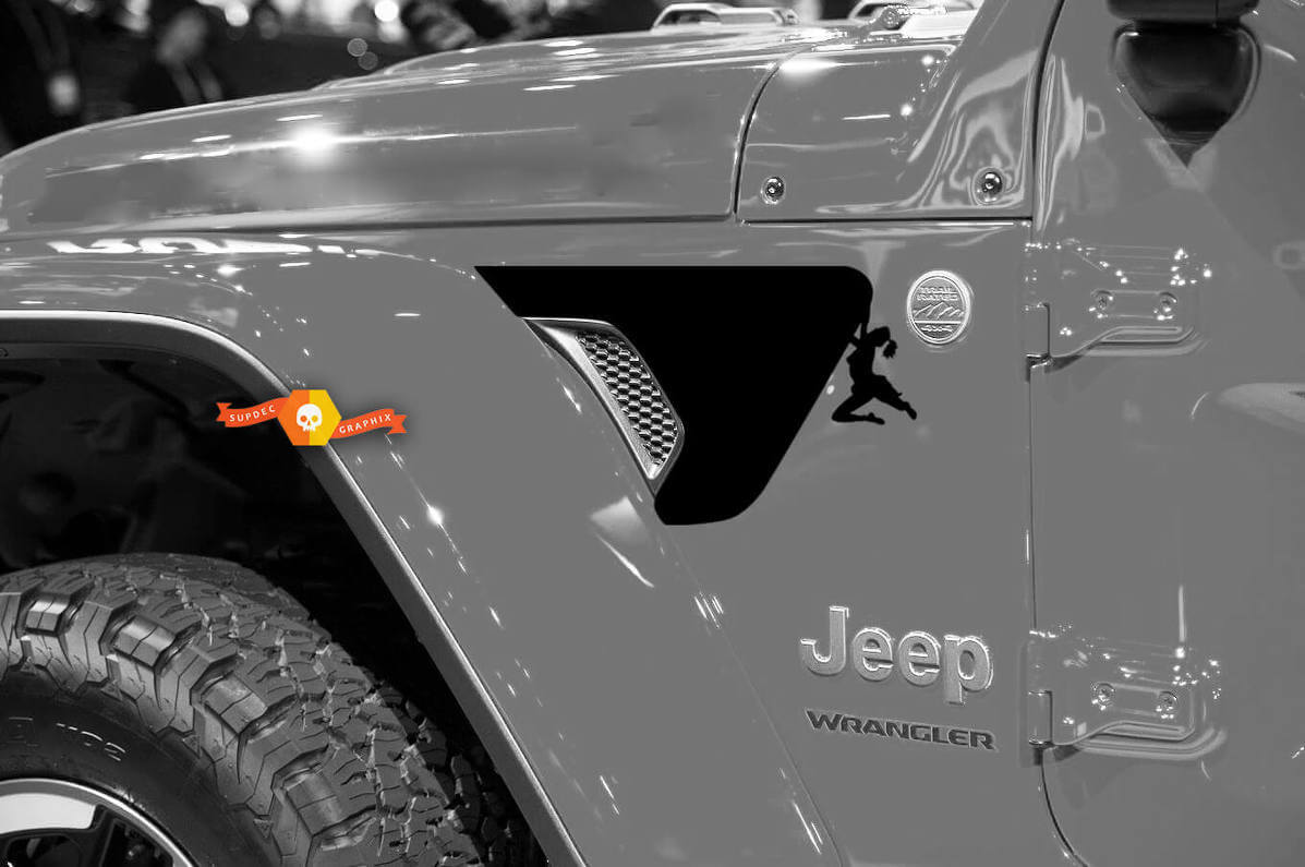 Adesivo in Vinile per Presa d'Aria Paraurti Anteriore Femmina per Jeep Wrangler JL JLU e Gladiator JT