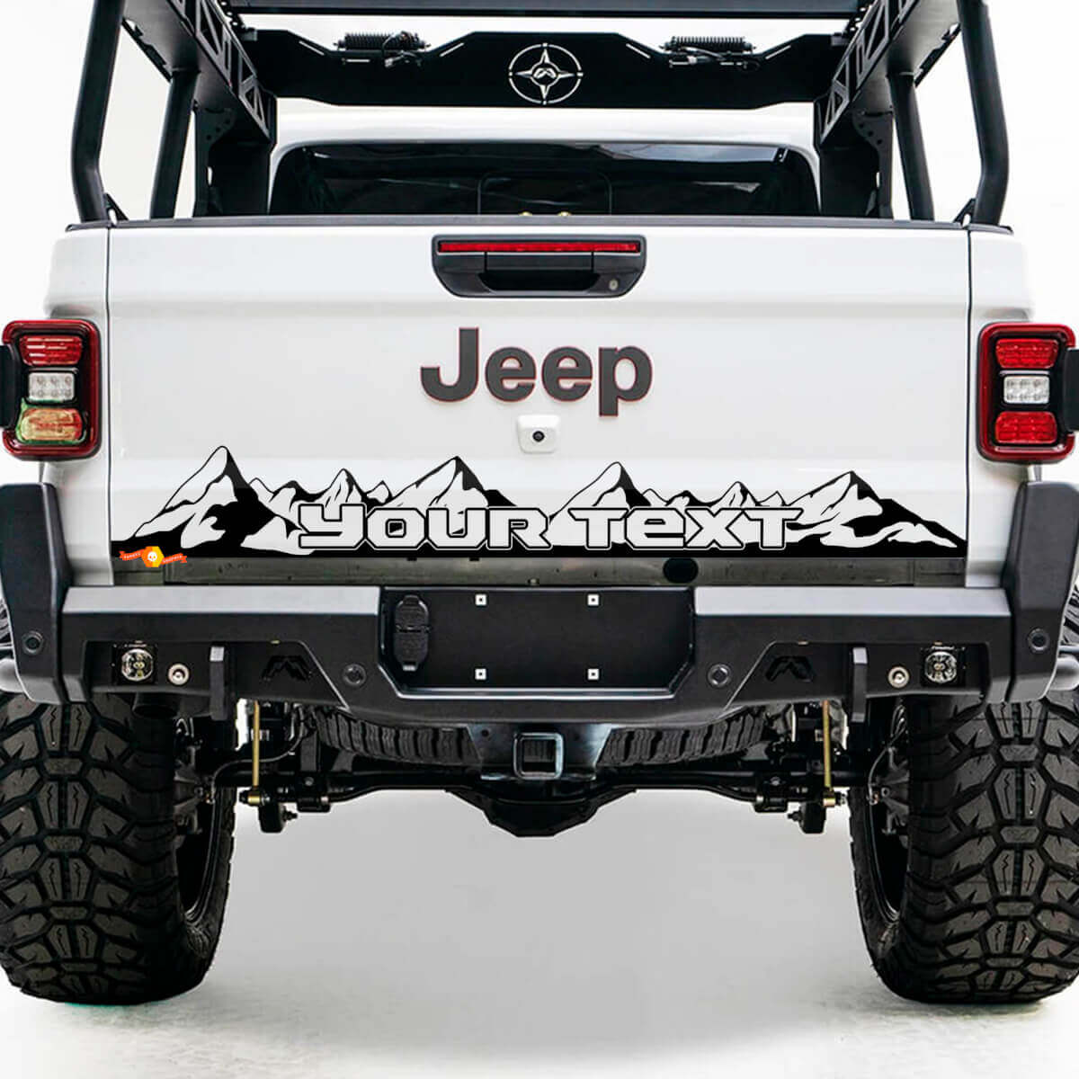Adesivo in Vinile Stile Montagna Personalizzato per Portellone Jeep Gladiator JT