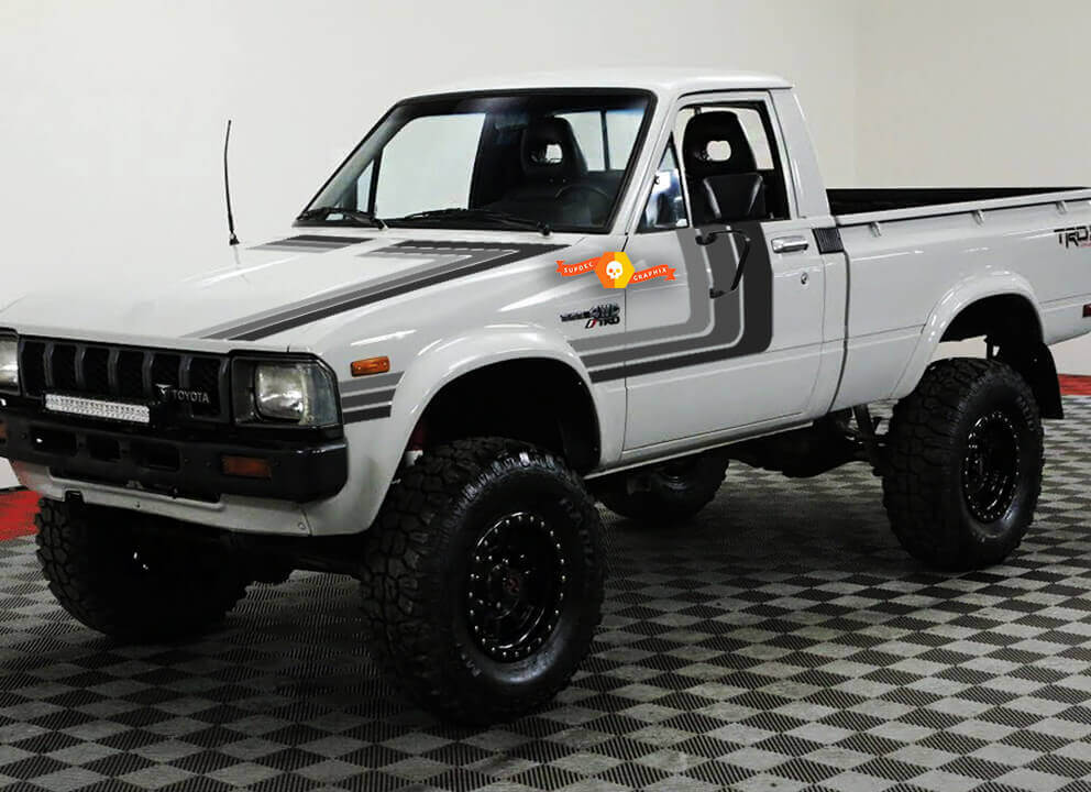 Kit di adesivi in vinile vintage con tripla striscia laterale per Toyota Hilux