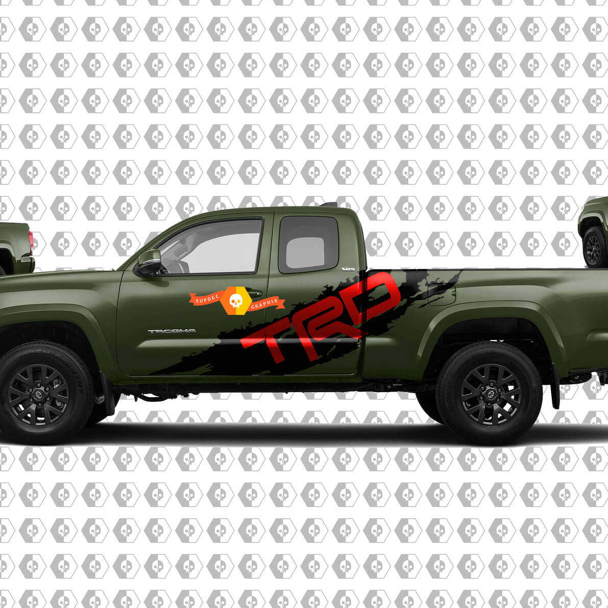 Adesivo Vinile Laterale Antischizzi Fango TRD per Toyota Tacoma