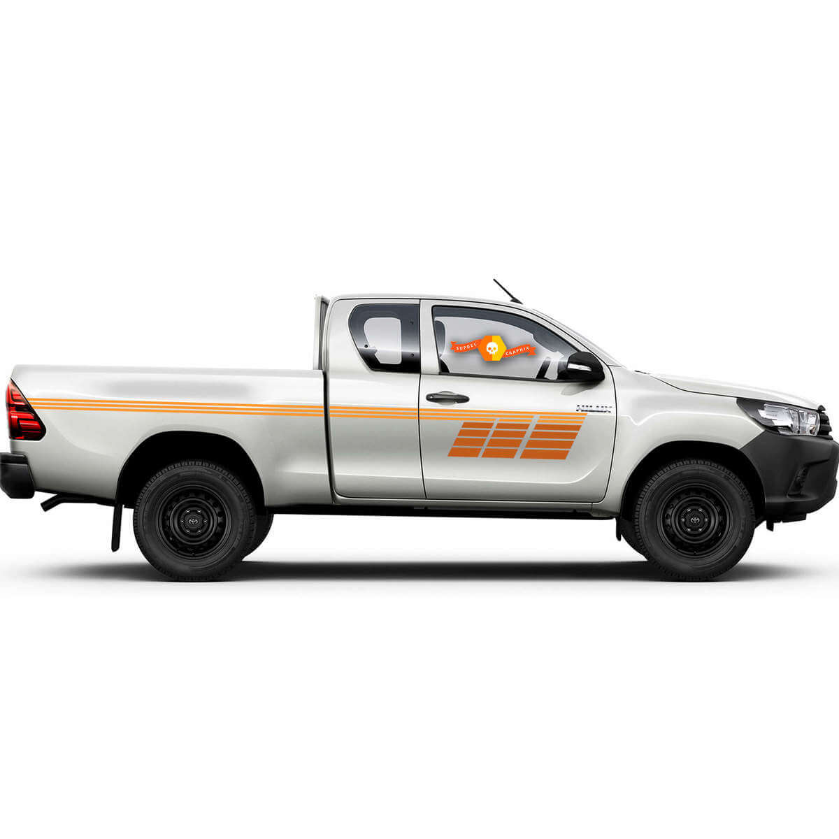Strisce vintage classiche in oro a 2 colori per adesivi in ​​vinile laterali Tacoma Decal adatta per Toyota Hilux Tacoma Tundra
