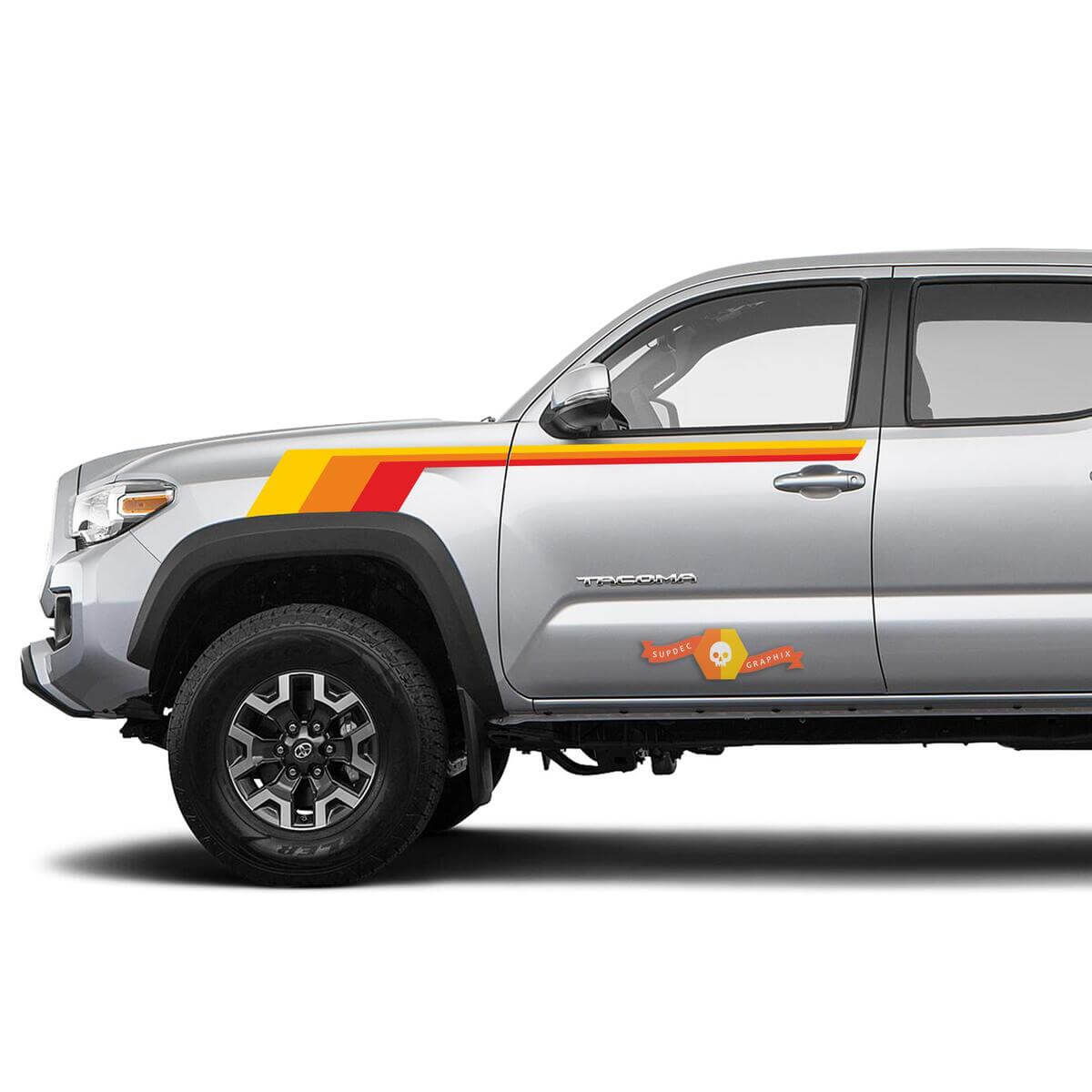 Adesivo Vinile Strisce Retrò Parafango Anteriore Porta per Toyota Tacoma