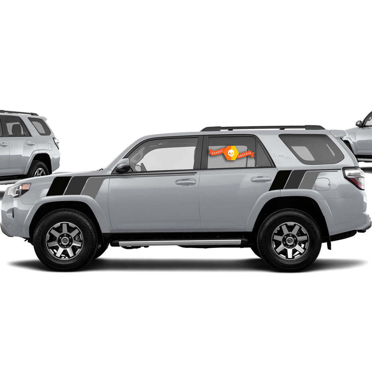 Adesivo in Vinile a Strisce Laterali in Stile Monocromatico Retrò per Toyota 4Runner