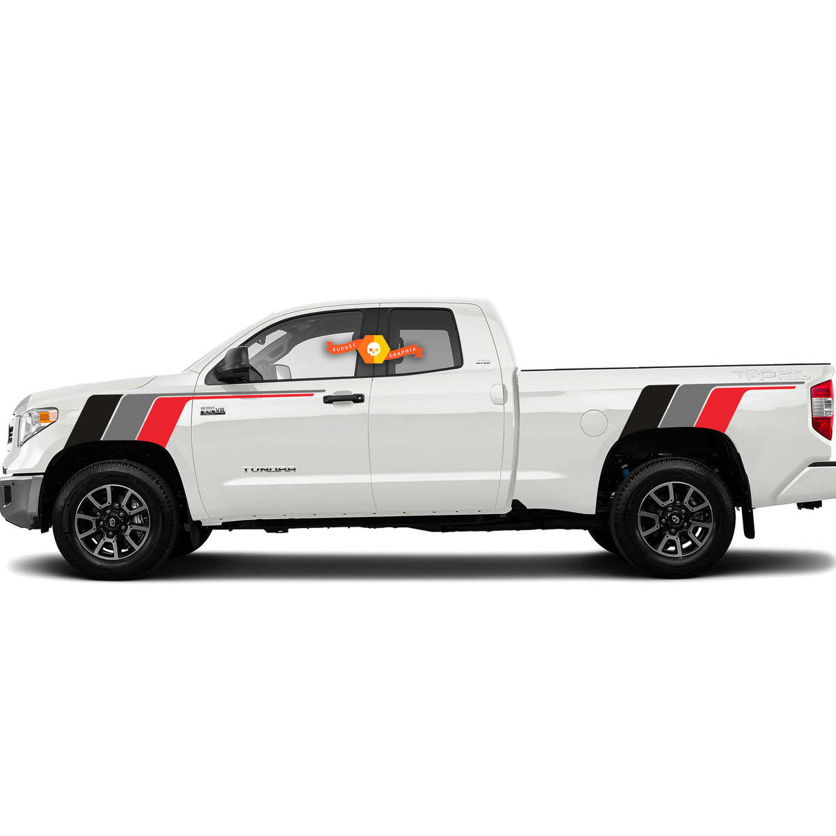 Kit di strisce vintage retrò TRD Back To The Future per Toyota Tundra Kit adesivi sticker Sport 4x4 Off Road PRO
