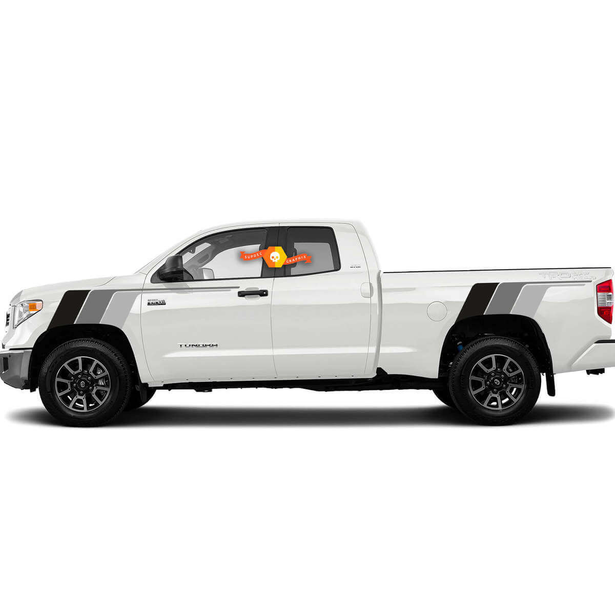 Strisce Laterali in Stile Monocromatico Retrò Adesivo Vinilico per Toyota Tundra