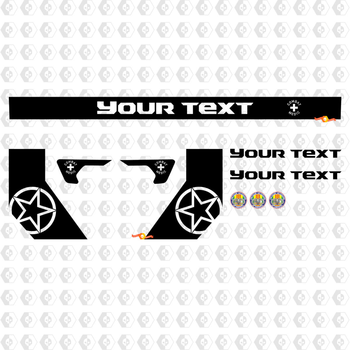 Jeep Gladiator Combat Medic Kit Adesivi per decalcomanie grafiche in vinile stile personalizzato
