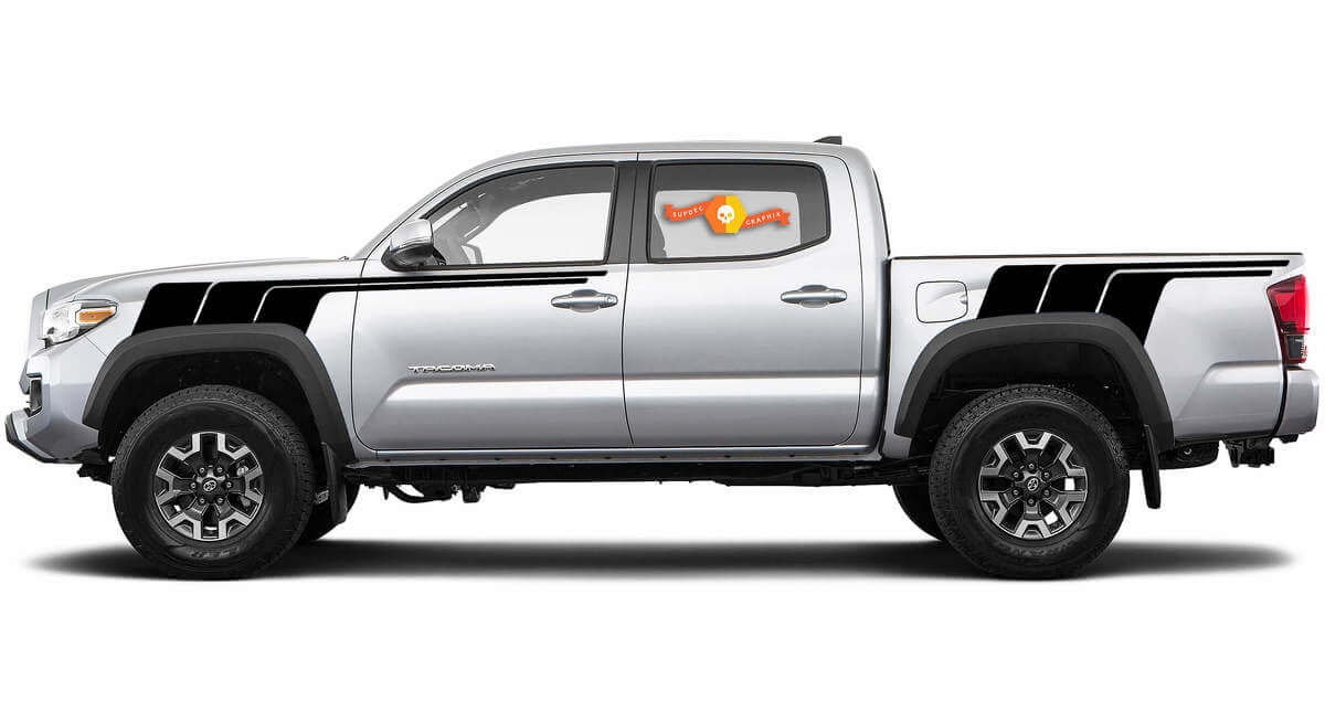 Adesivo Vinile Laterale con Strisce in Stile Ivan Stewart per Toyota Tacoma 2015-2023