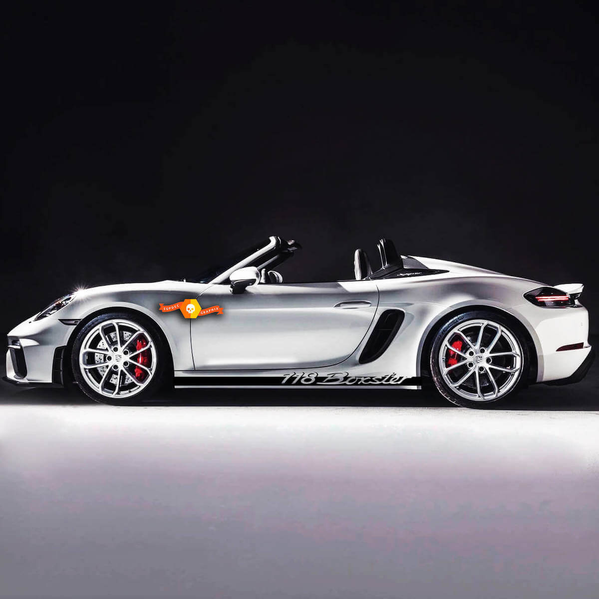 Adesivo Strisce Soglia Laterale Scritta Boxster Per Porsche 718 Boxster