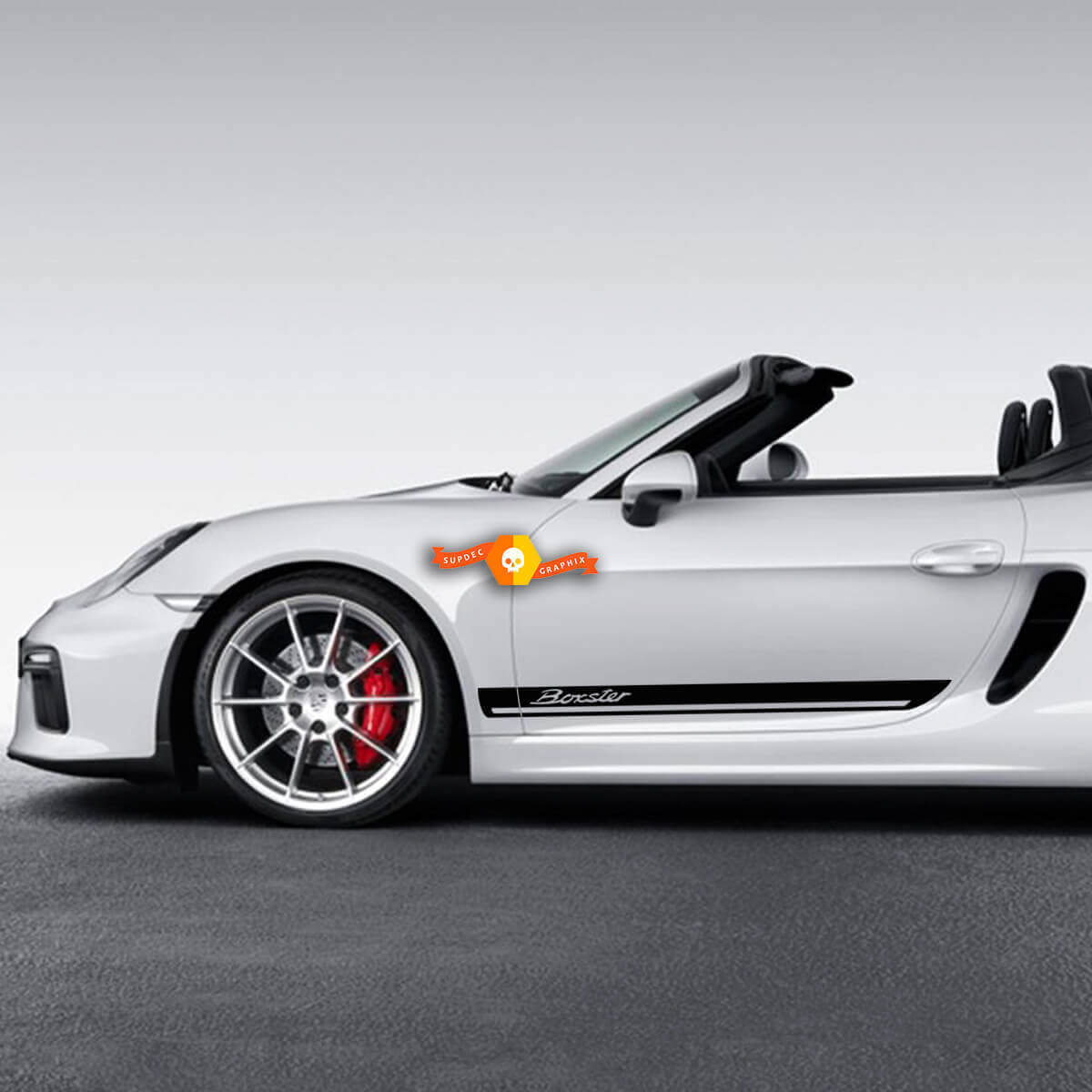 Adesivo con scritta Boxster e strisce laterali porta per Porsche 718 Boxster