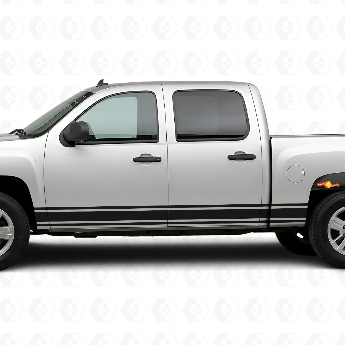 Strisce Sottili in Vinile per Portiere e Minigonne per Chevrolet Silverado 1500 GMT900 2007-2013