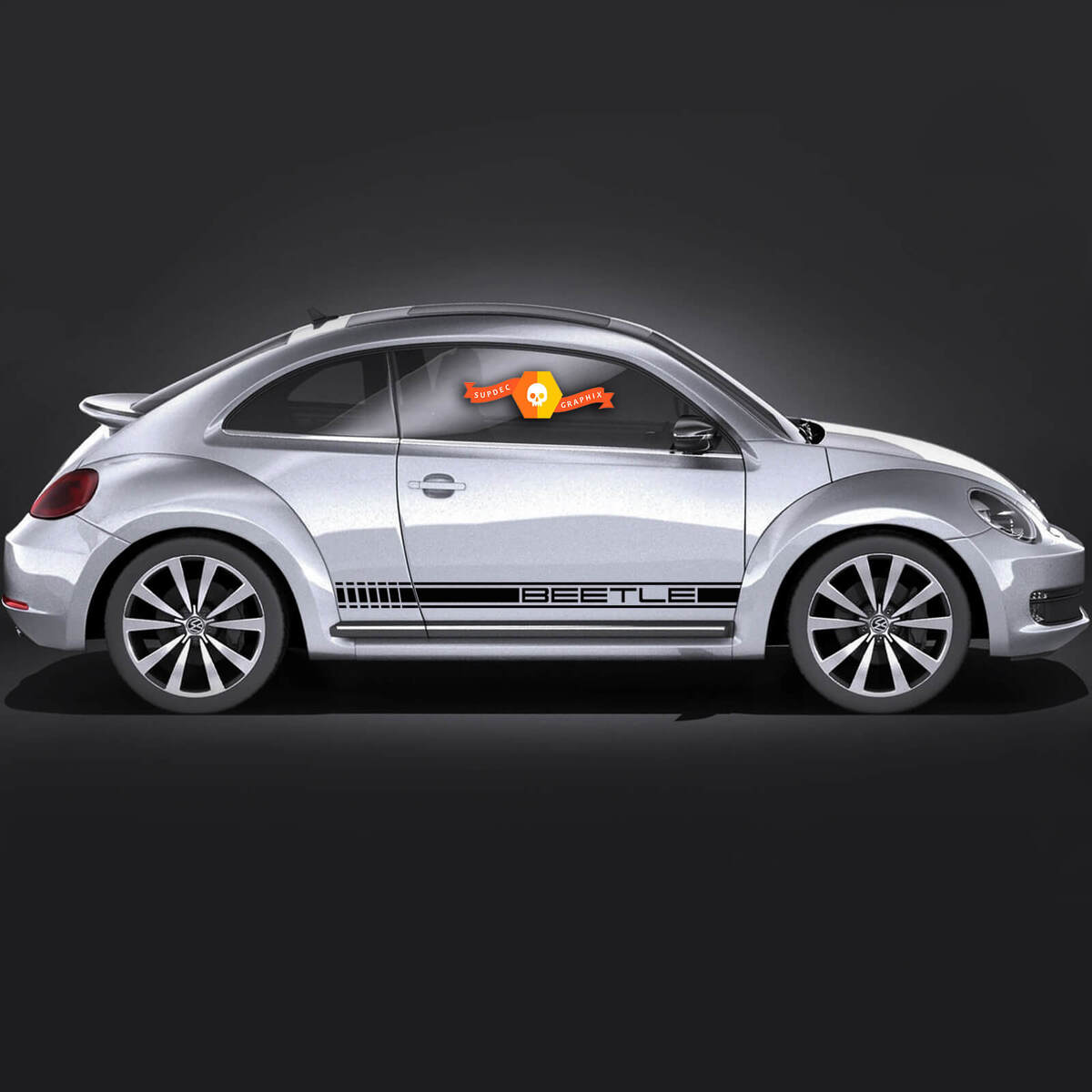Volkswagen Beetle Rocker Stripe Porsche Look Graphics Decalcomanie Cabrio Style Adatta ogni anno