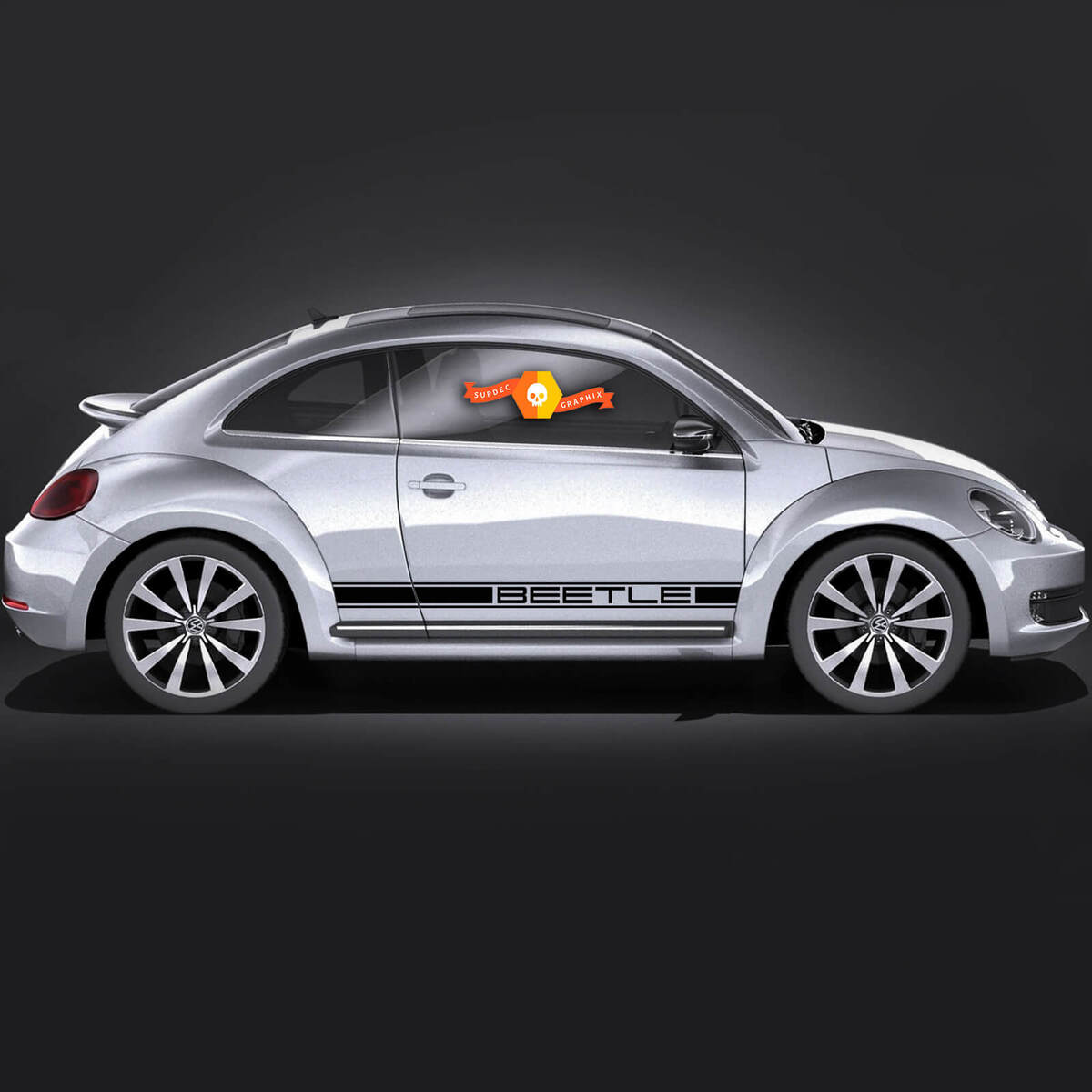 Volkswagen Beetle Rocker Beetle Seitenstreifen Porsche Classic Look Graphics Decalcomanie Cabrio Style Adatta ogni anno