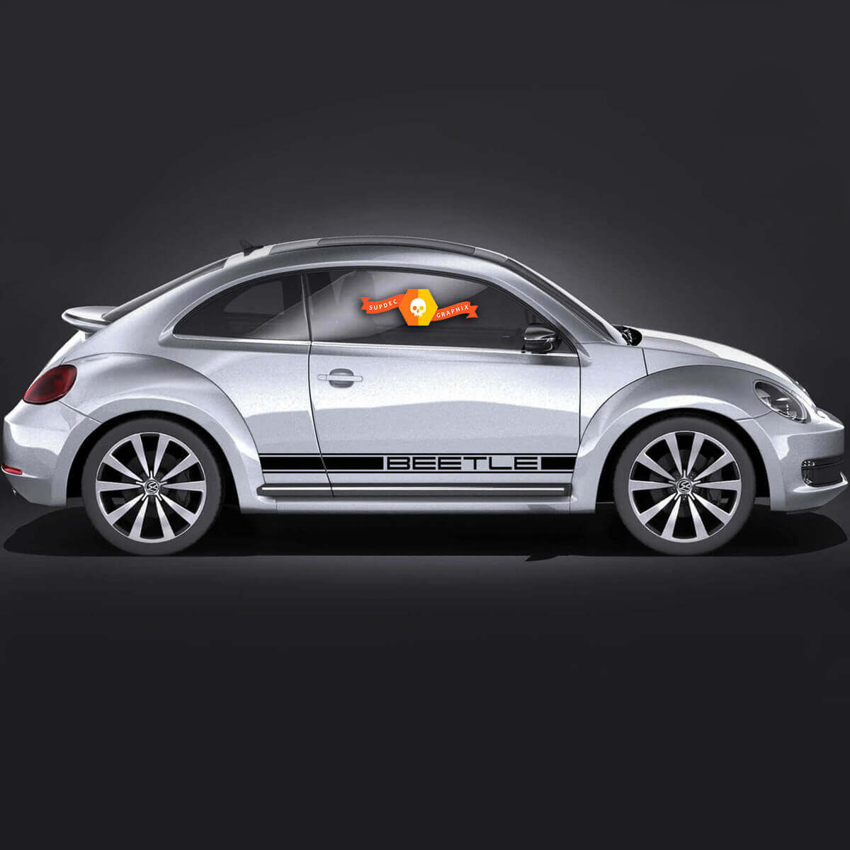 Volkswagen Beetle rocker Beetle Seitenstreifen Porsche Classic Look Grafica Adesivi Decalcomanie Stile Cabrio adatto a qualsiasi anno

