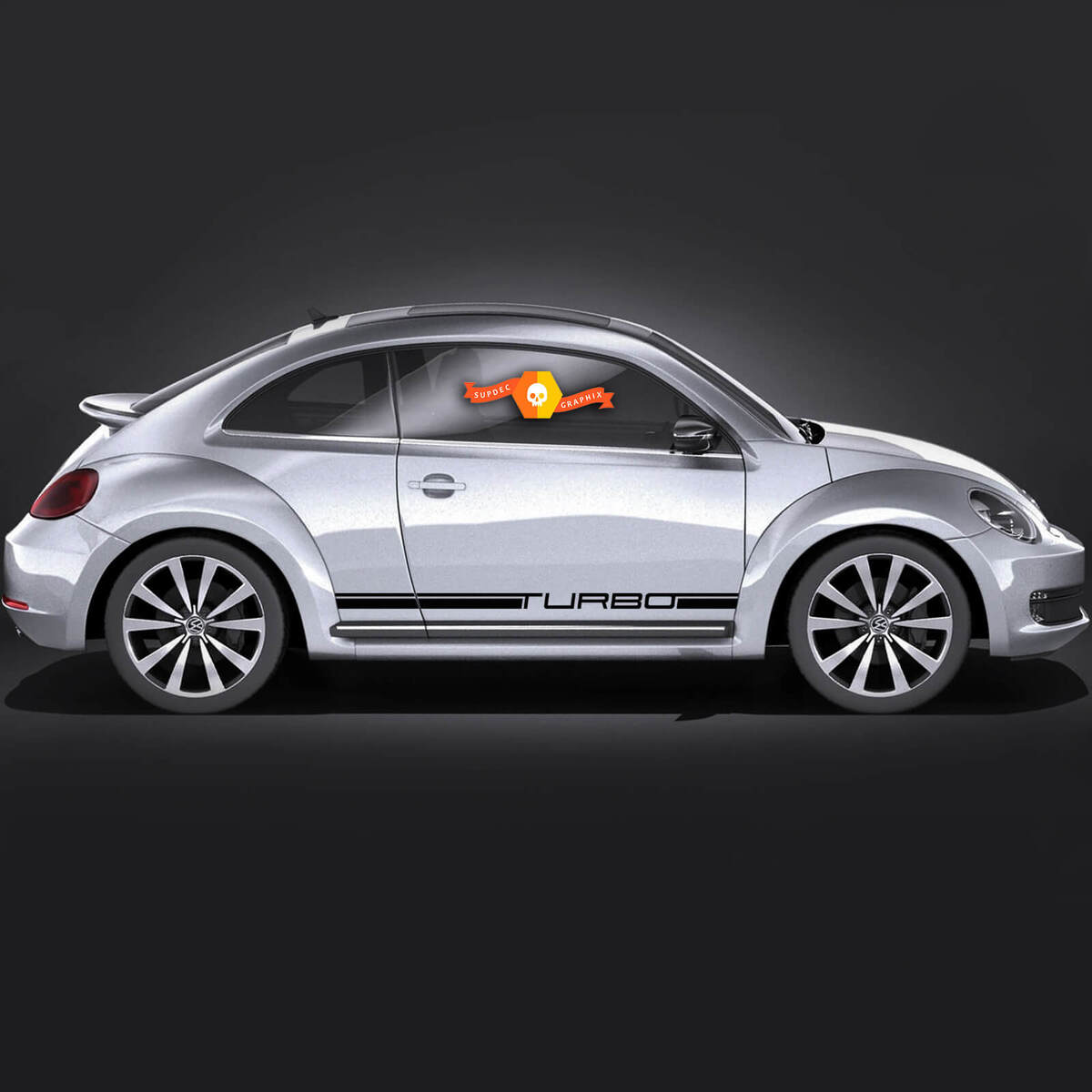Volkswagen Beetle Rocker Beetle Turbo Seitenstreifen Porsche Classic Look Graphics Decalcomanie Cabrio Style Fit Adatta ogni anno