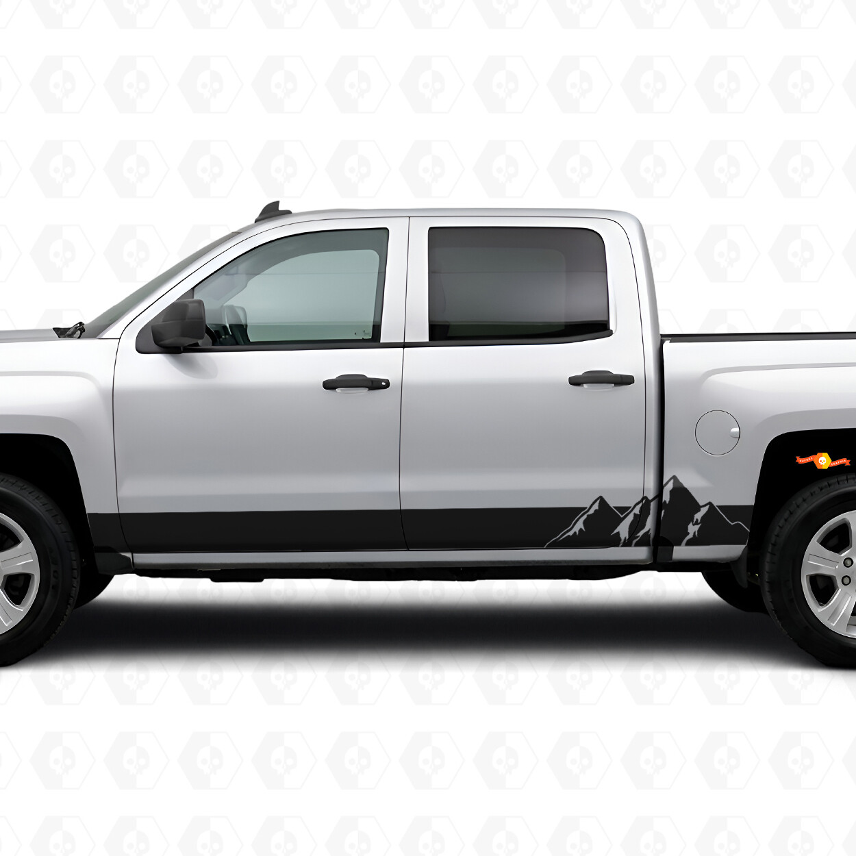 Strisce viniliche Alpine Ridge per porta e pannello sottoporta per Chevrolet Silverado 1500 K2XX 2014-2019