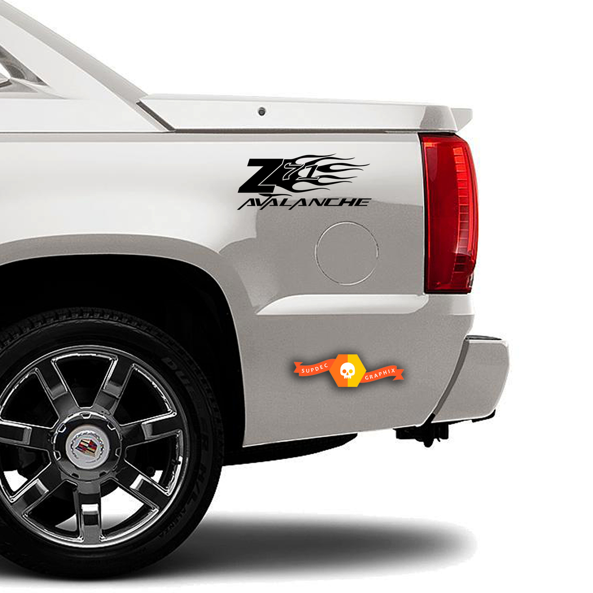 Z71 Chevy Avalanche Flame Truck Bed Decal Side