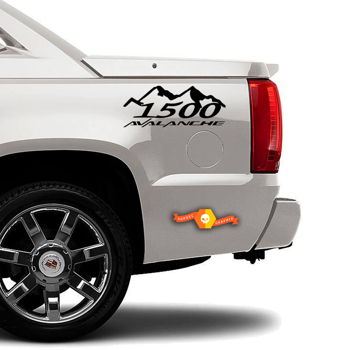 Set di Adesivi in Vinile per Fiancata Camion 1500 Avalanche Mountains