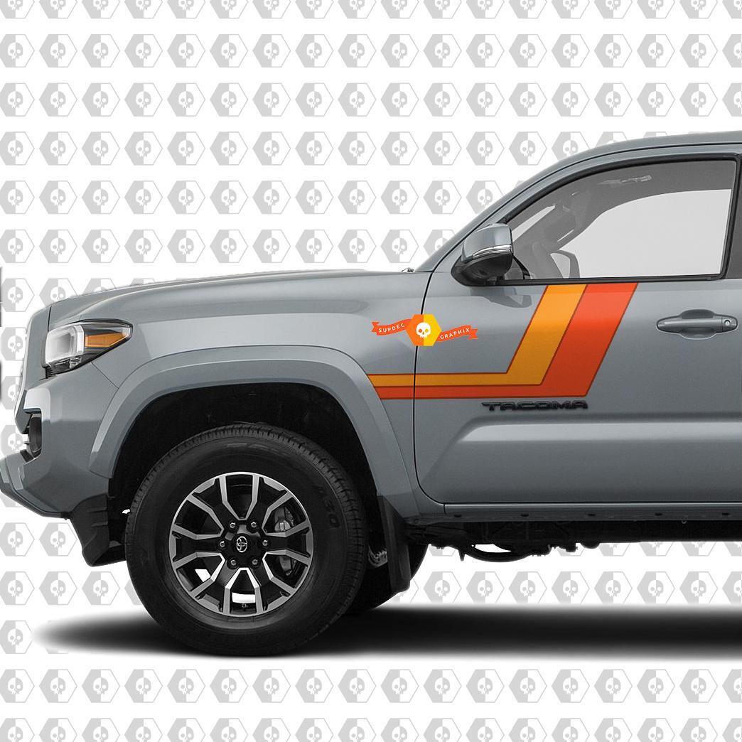 Adesivo Vinil Doppia Striscia Retro Laterale per Porta Toyota Tacoma 2016-2020