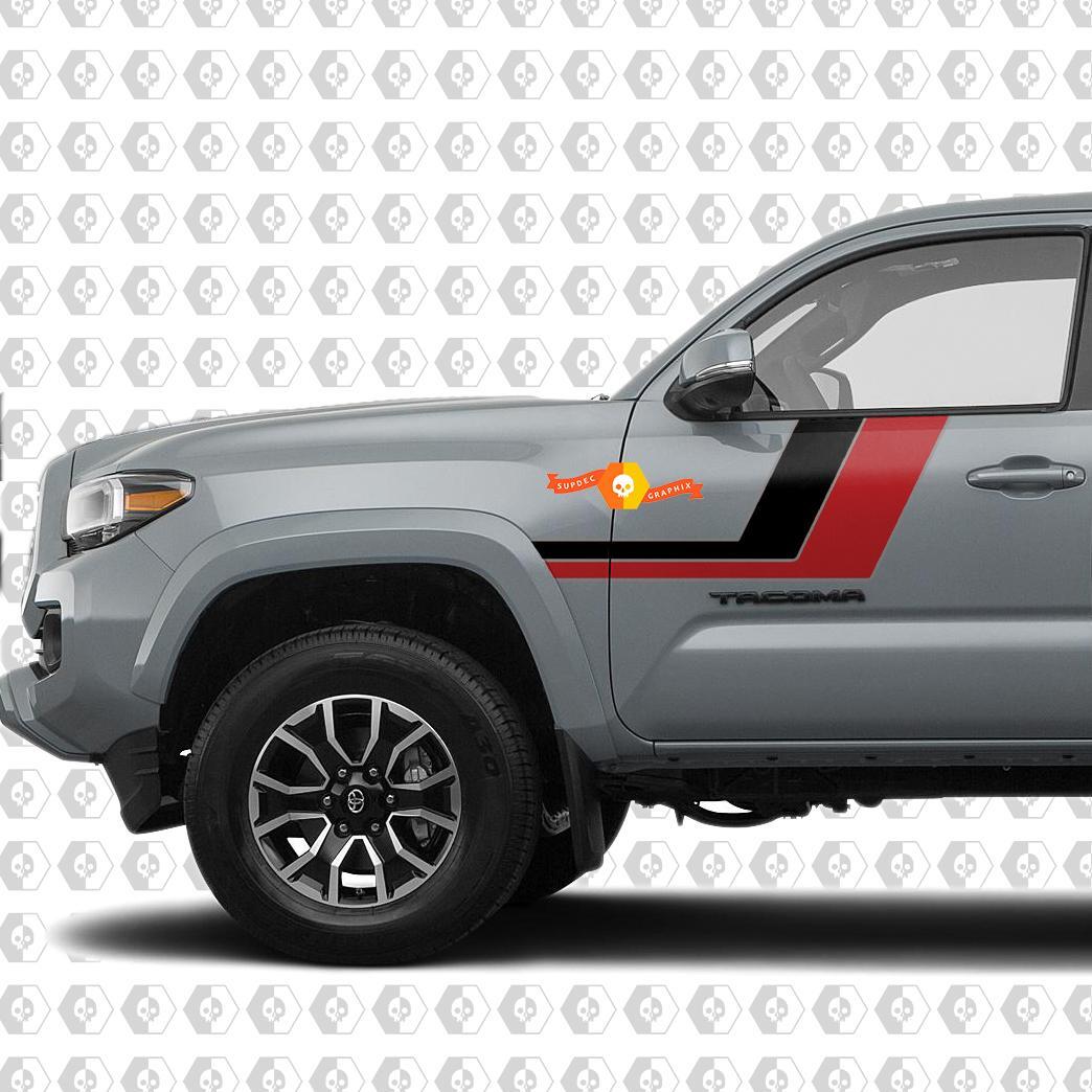 Adesivo vinile laterale a doppie strisce curve per Toyota Tacoma 2016-2020