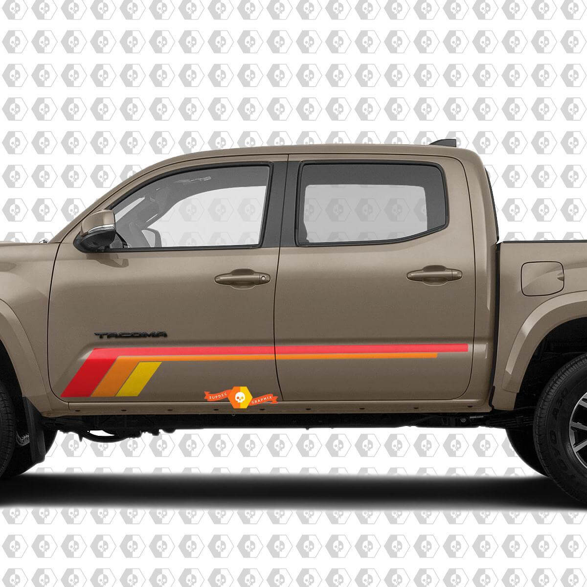 Adesivo in Vinile con Strisce Stile Vintage per Porta per Toyota Tacoma