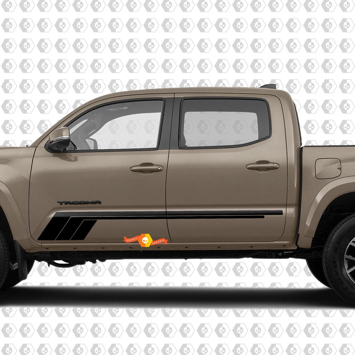 Adesivo Vinile Laterale a Strisce Triple in Stile Retrò per Toyota Tacoma 2016-2020