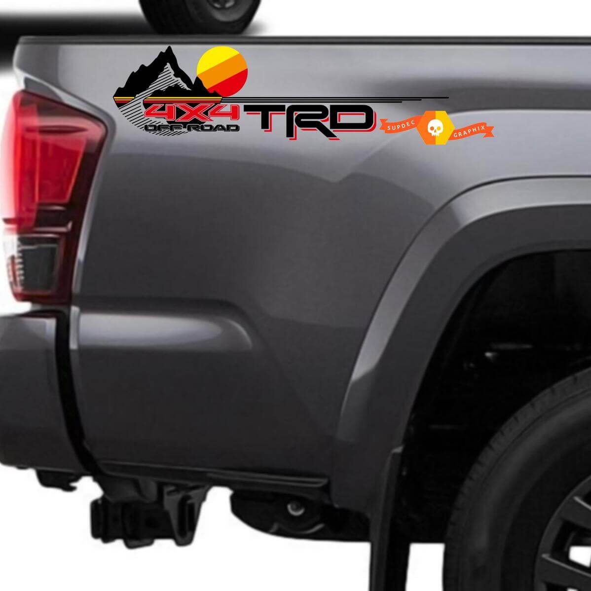 Adesivi Vintage Stile Montagne in Vinile per lato posteriore compatibili con Tacoma Tundra 4Runner
