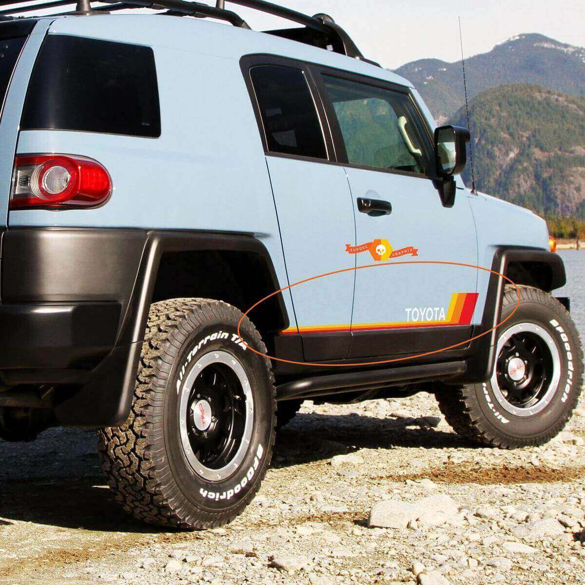 Kit di Adesivi in Vinile a Strisce Retro per Pannelli Laterali per Toyota FJ Cruiser