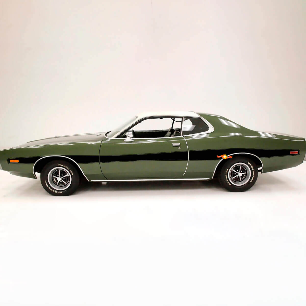 Kit Adesivi in Vinile con Strisce Laterali a Contorno Stile Retrò per Dodge Charger 1973