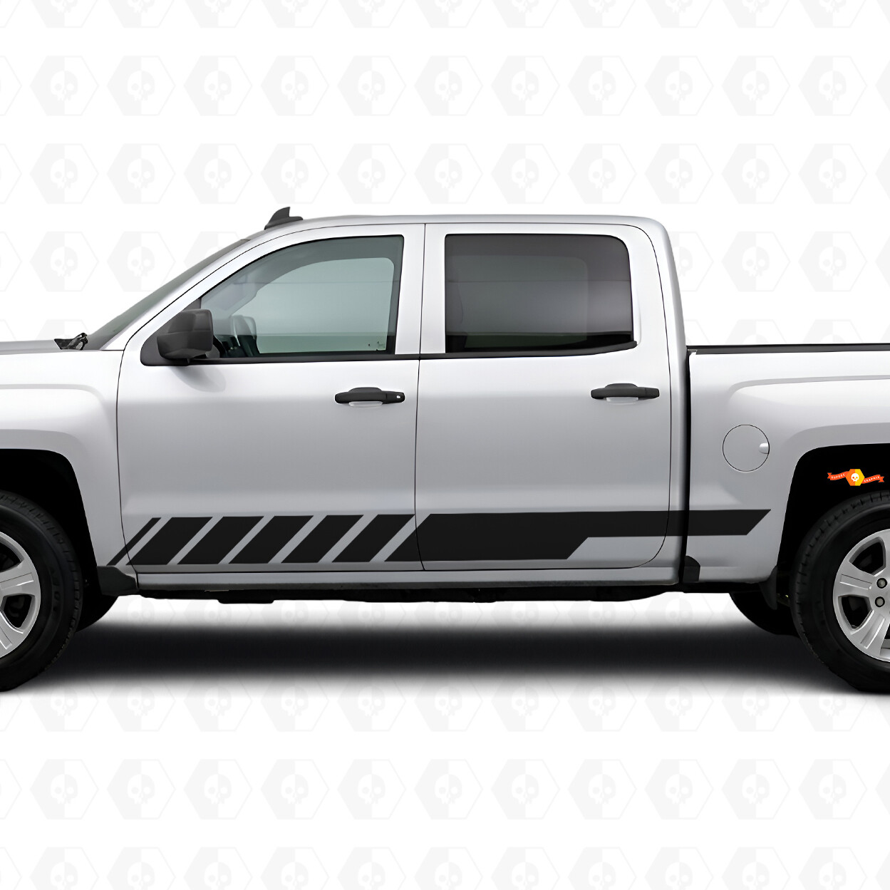 Bande Viniliche Oblique per Porta Racing e Paraurti per Chevrolet Silverado 1500 K2XX 2014-2019