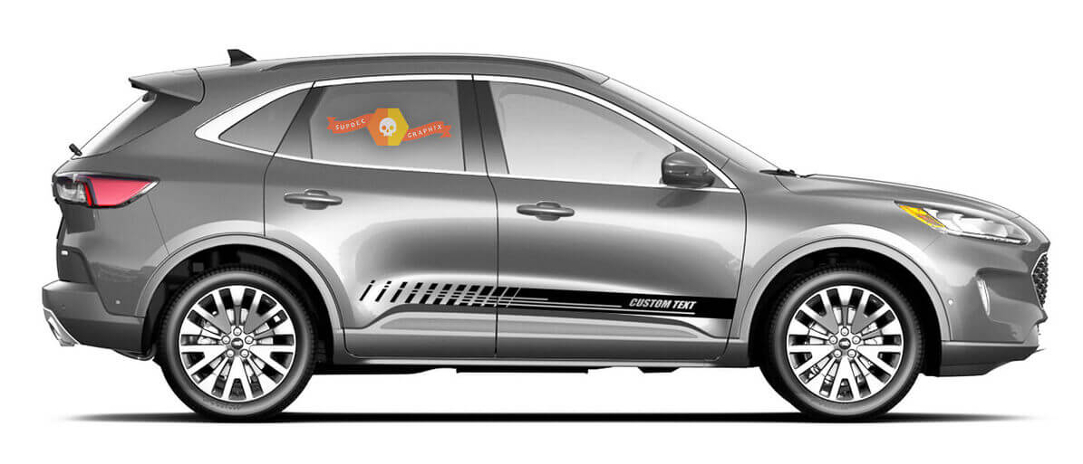 2x lato Ford Escape Vinyl Stripes decalcomania del corpo adesivo grafico in vinile Stile di testo personalizzato 1
