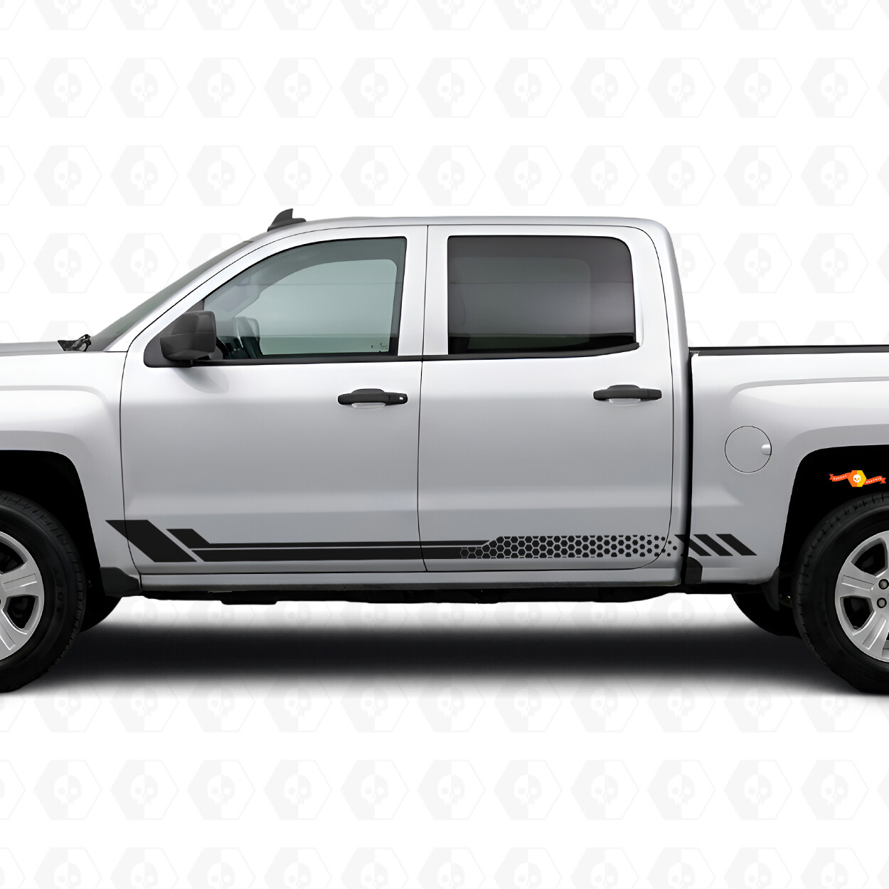 Strisce in vinile a nido d'ape per porte e pannelli laterali per Chevrolet Silverado 1500 K2XX 2014-2019