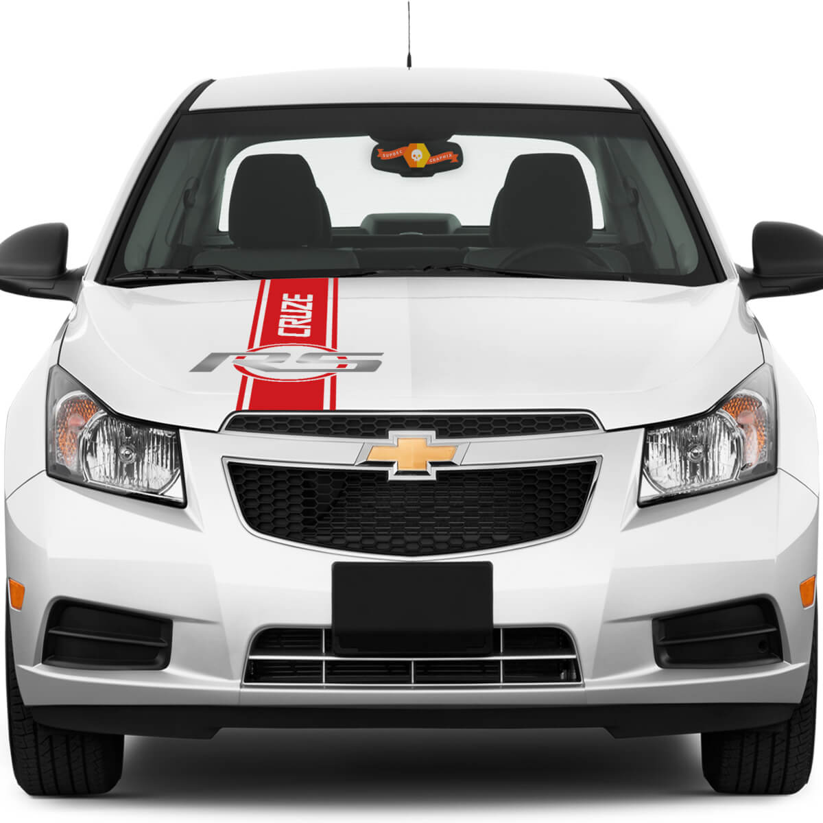 Chevrolet Chevy Cruze RS a 2 colori - Scritta Cruze grafica con strisce sul cofano Rally Racing
