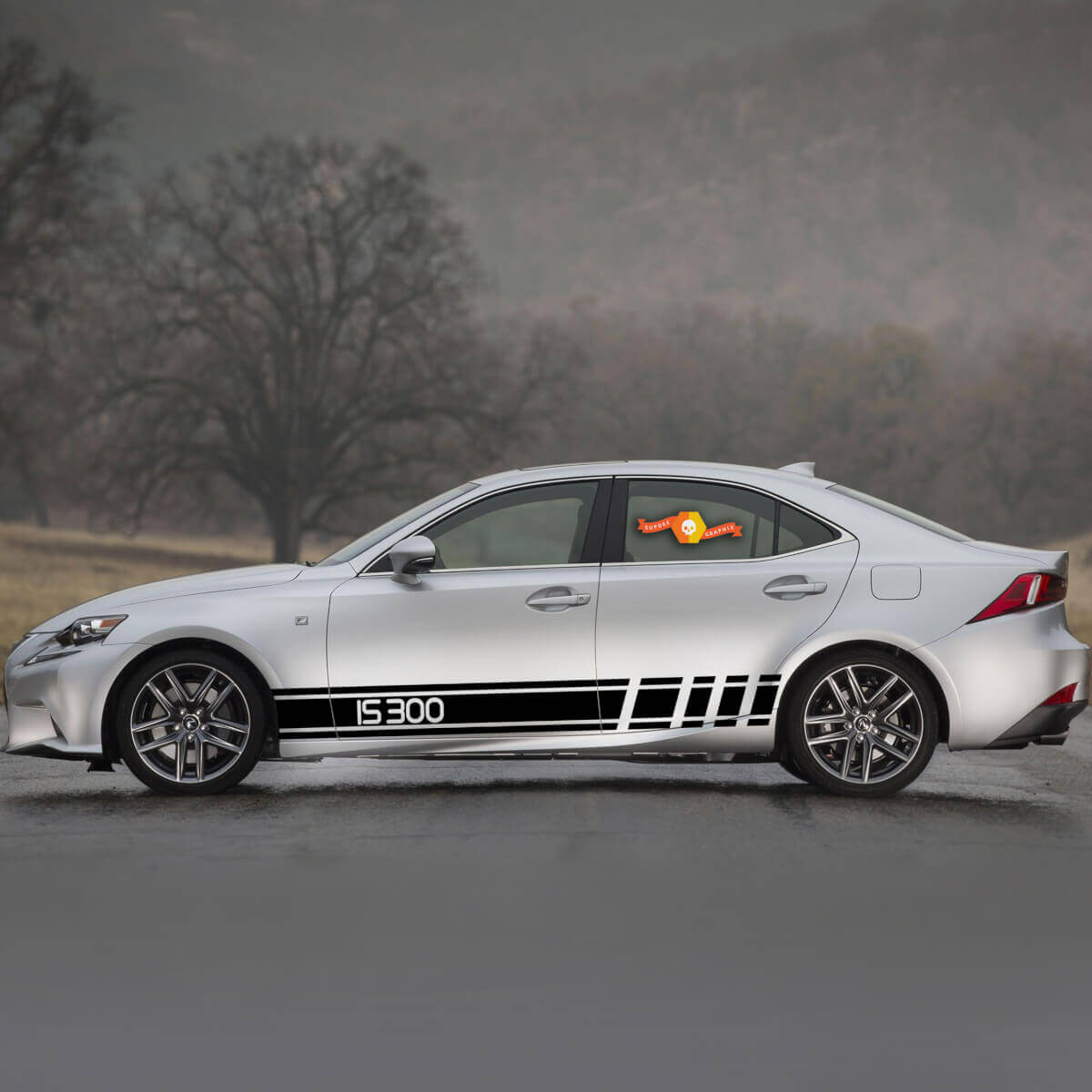 2X Grafica a colori multipli Simbolo Sport Car Racing Decalcomania in vinile per IS300
