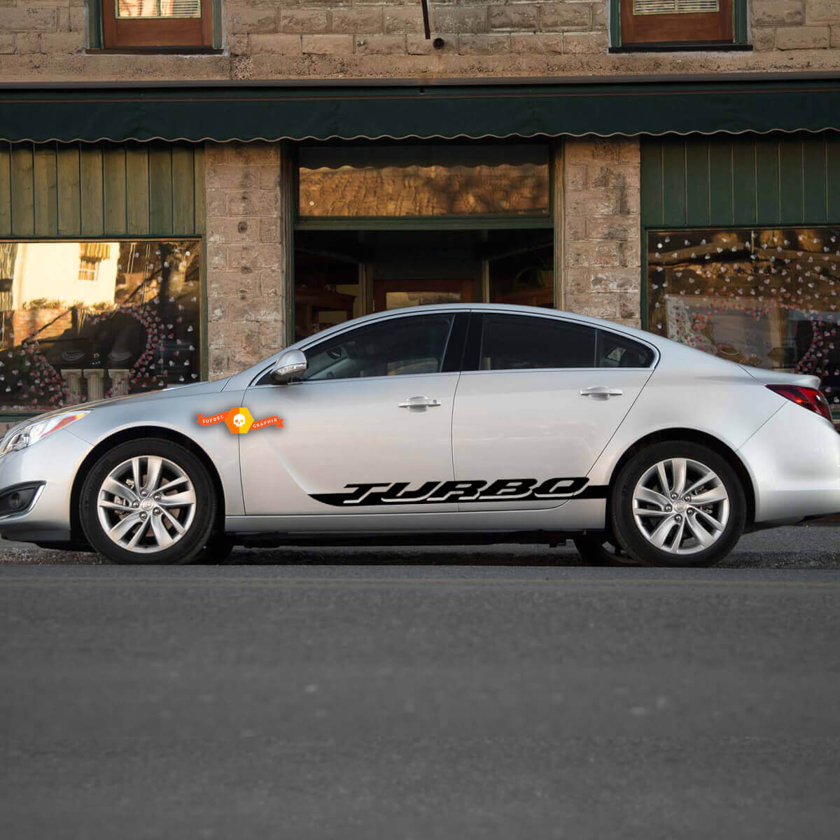 Adesivi per decalcomanie in vinile con strisce del pannello a bilanciere Racing Turbo per Buick 2014 regal
