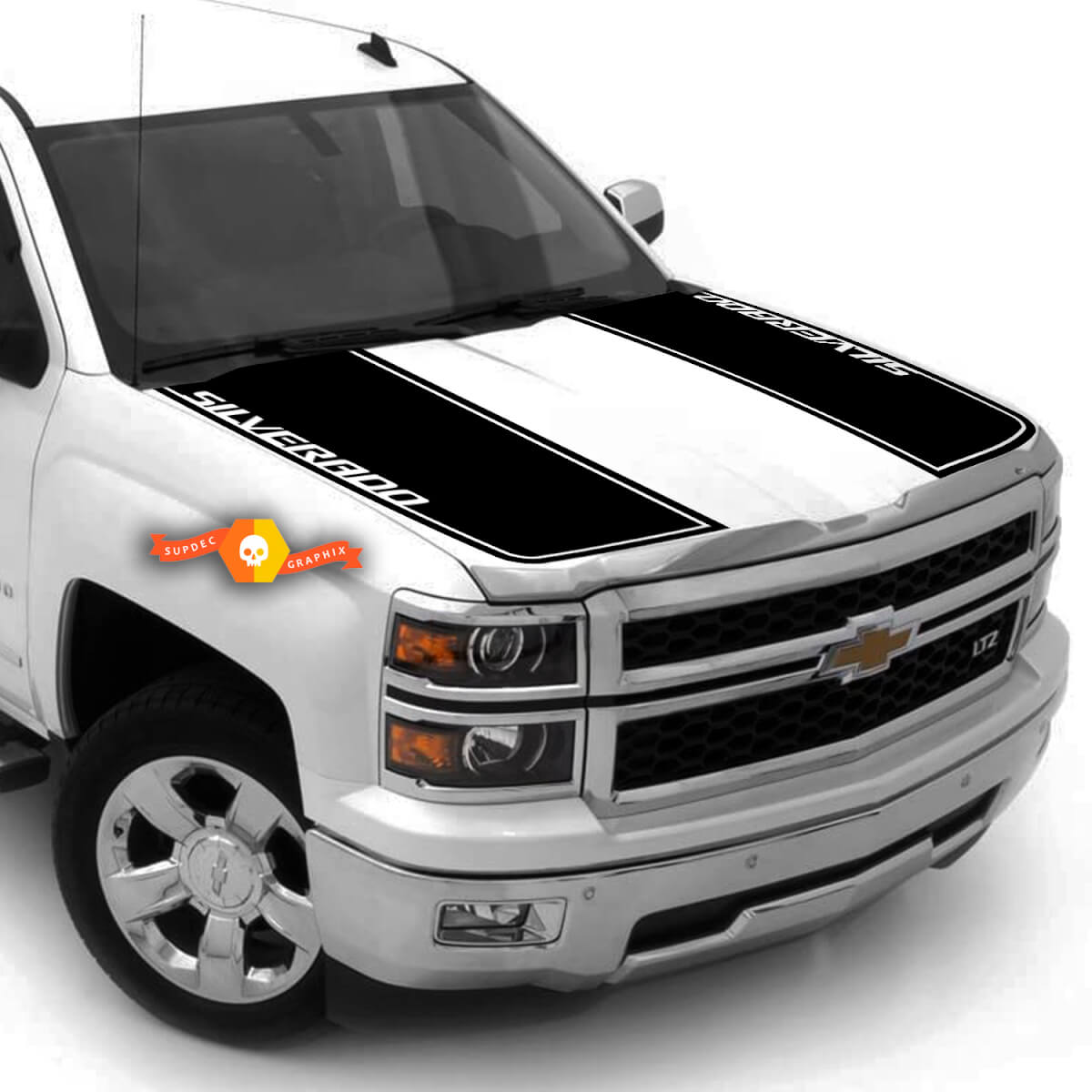 Z71 2007 - 2013 Chevy Silverado Hood Stripe adesivi decalcomanie Rally 2 stili 2500

