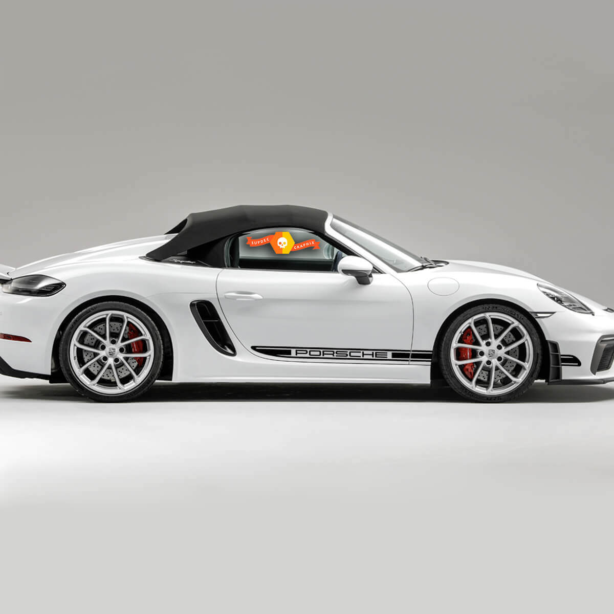 Kit adesivi laterali in vinile con marchio per Porsche 718 Spyder