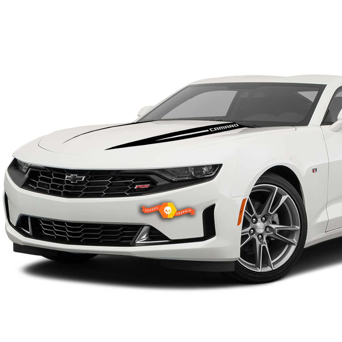 2X Chevrolet Camaro Hood Widow Spike Decal Adatto a: 2019 - 2020 Chevrolet Camaro Chevy Grafica Strisce Adesivi Decalcomanie
