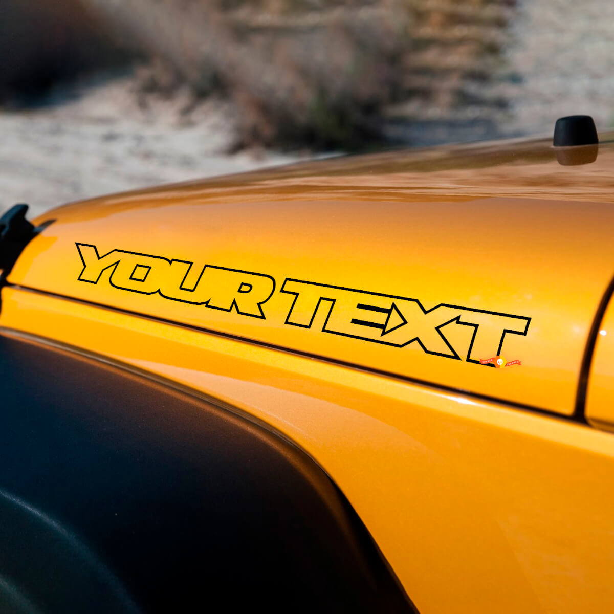 Jeep WRANGLER Cappuccio Solo contorno Adesivi Decalcomanie in vinile JK TJ YJ CJ COPPIA
