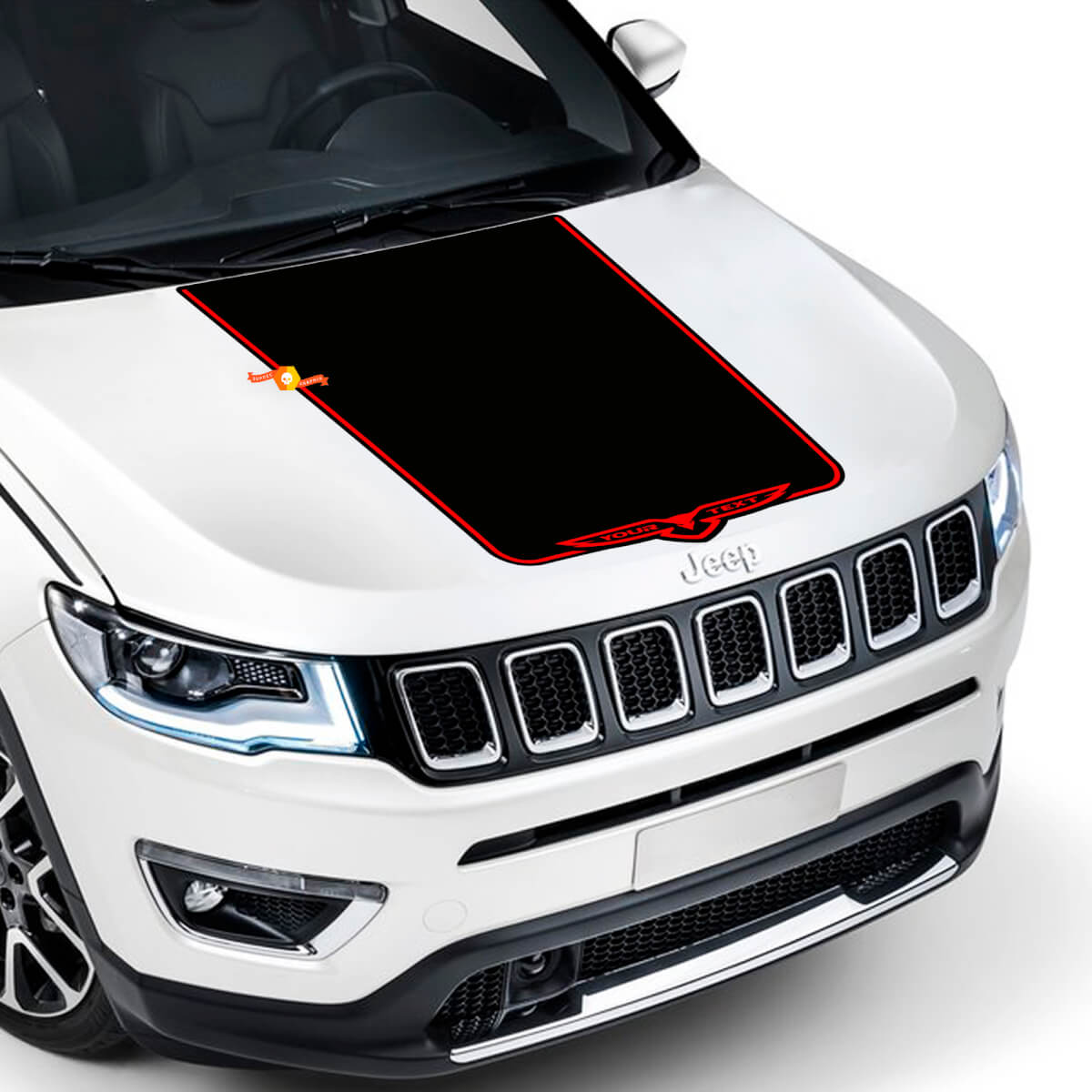 2017 2018 2019 2020 Jeep Compass Latitude TRAILHAWK Vinile Hood Decal Sticker Graphic Stripe Vinile avvolgente di alta qualità
