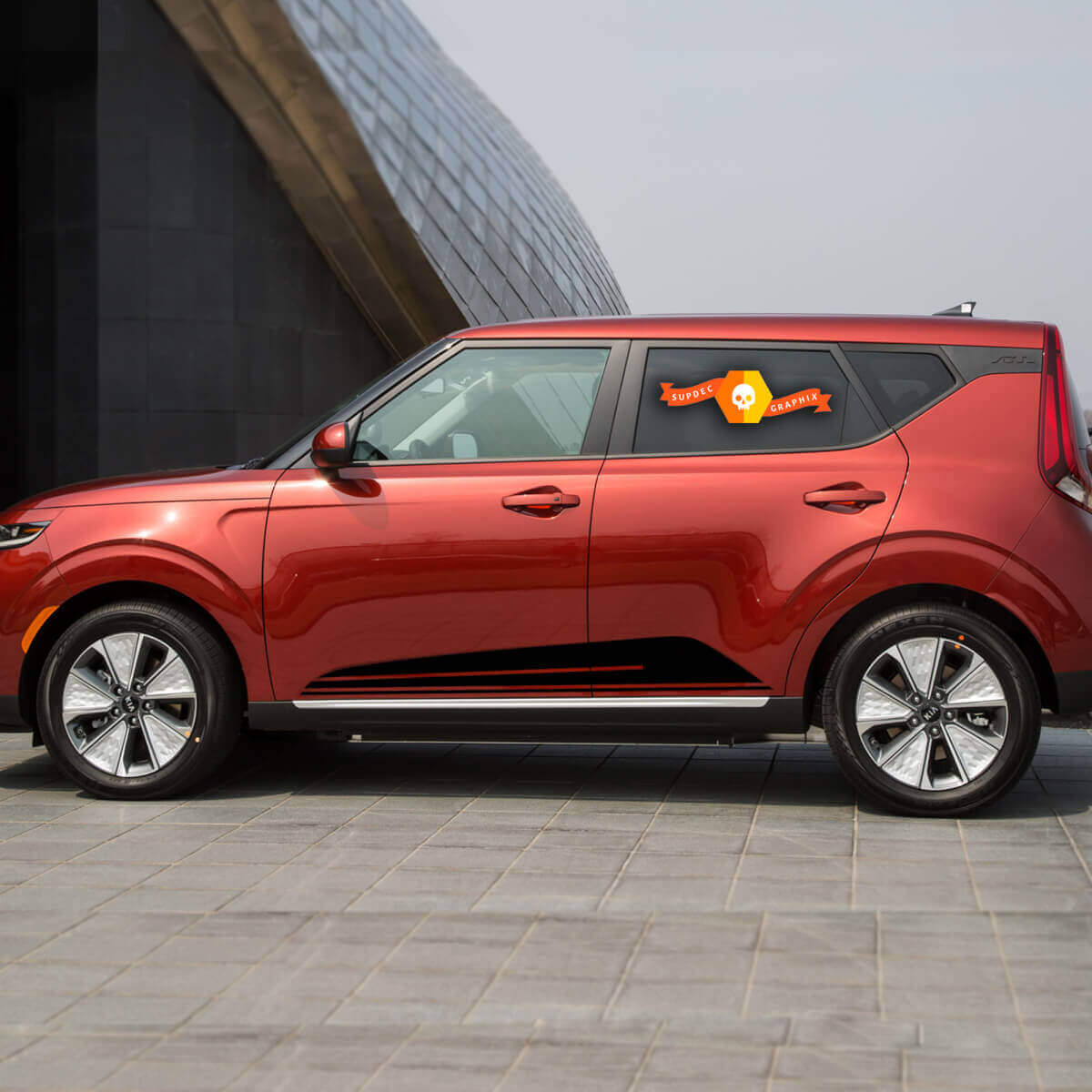 Adesivi per pannello bilanciere inferiore laterale, decalcomanie, strisce, grafica in vinile per Kia Soul
