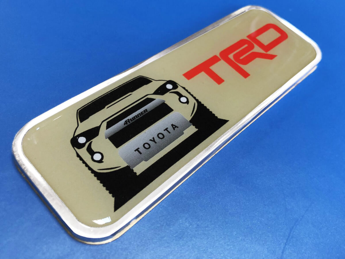 TRD 4Runner Metal Badge Badge Badge Side Emblem Alluminio