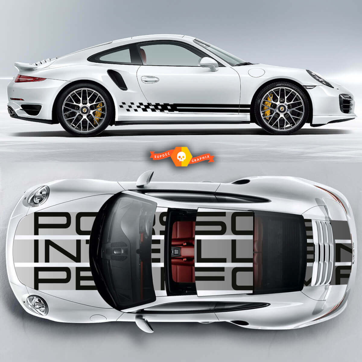 Kit Adesivi in Vinile Strisce da Corsa Endurance per Porsche 911 Carrera