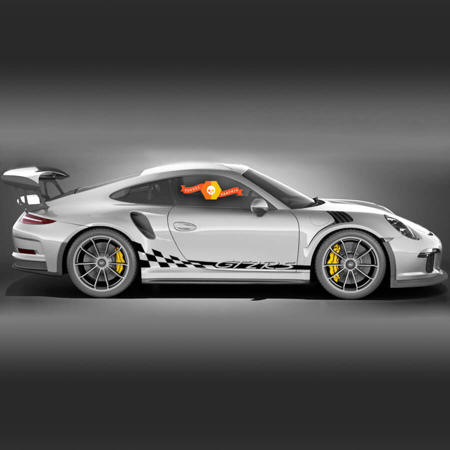 Adesivo in vinile laterale con strisce a scacchi GT2 RS per Porsche 911